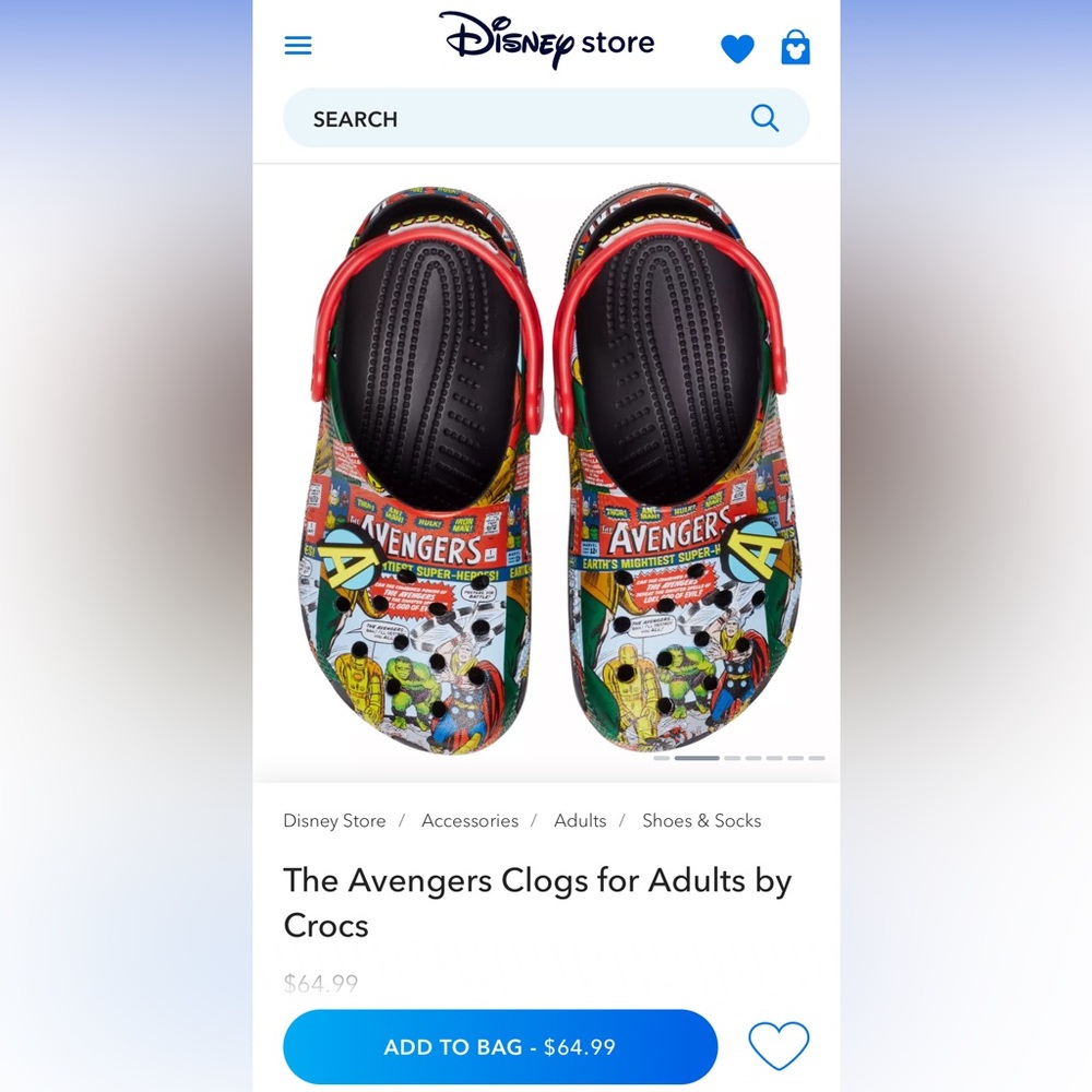 THE AVENGERS CLOGS FOR ADULTS BY CROCS